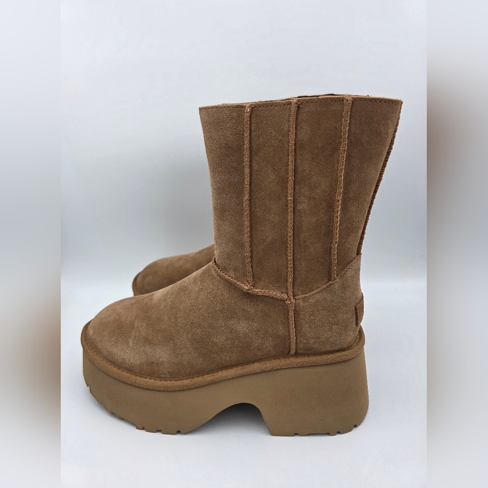 UGG Women's Classic Twin Seam New Heights Chestnut Suede Platform Boots